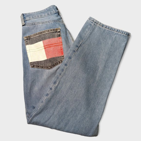 Tommy Hilfiger Jeans Harper Straight Leg High Rise W25 L30 Logo Pocket - Picture 6 of 6